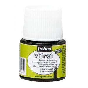 Farba witrażowa do szkła Pebeo Vitrail 45ml, Zielona/34 Apple Green transparentna